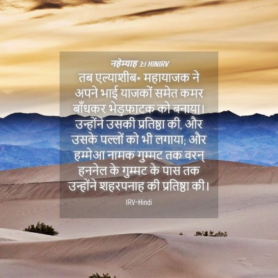 Picture 04 - नहेम्याह 3:1 HINIRV - तब एल्याशीब* - Bible Verse Picture