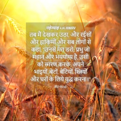 Picture 04 - नहेम्याह 4:14 HINIRV - तब मैं देखकर उठा, - Bible Verse Picture