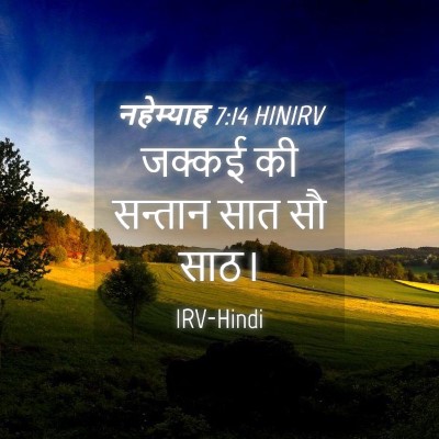 Picture 04 - नहेम्याह 7:14 HINIRV - जक्कई की सन्तान - Bible Verse Picture