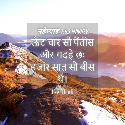 Picture 04 - नहेम्याह 7:69 HINIRV - ऊँट चार सौ पैंतीस - Bible Verse Picture