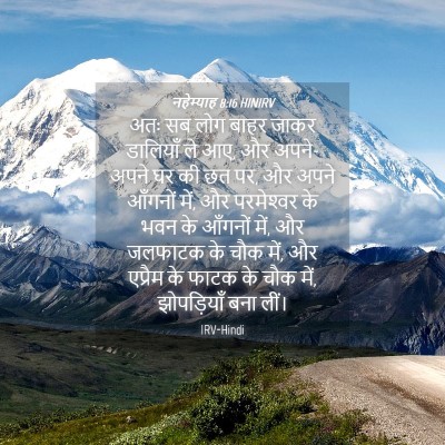 Picture 04 - नहेम्याह 8:16 HINIRV - अतः सब लोग बाहर - Bible Verse Picture
