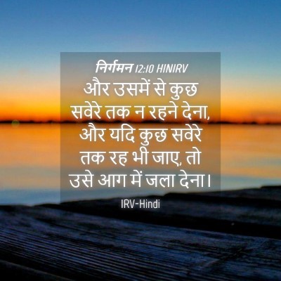 Picture 04 - निर्गमन 12:10 HINIRV - और उसमें से कुछ - Bible Verse Picture