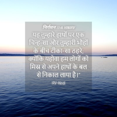 Picture 04 - निर्गमन 13:16 HINIRV - यह तुम्हारे हाथों - Bible Verse Picture