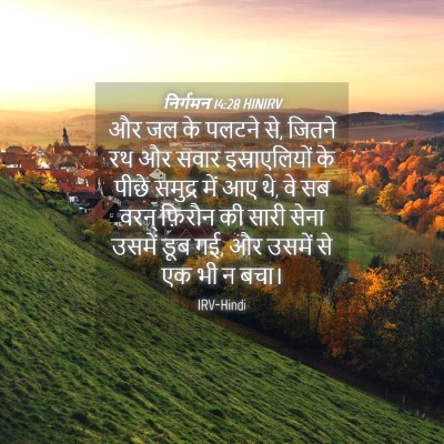 Picture 04 - निर्गमन 14:28 HINIRV - और जल के पलटने से, - Bible Verse Picture