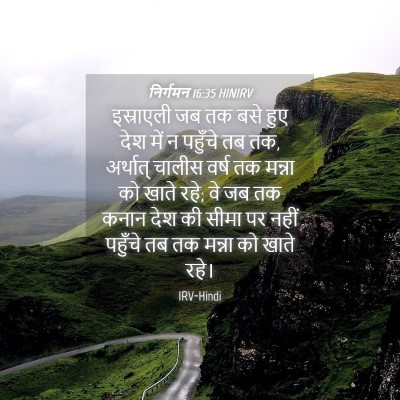 Picture 04 - निर्गमन 16:35 HINIRV - इस्राएली जब तक बसे - Bible Verse Picture