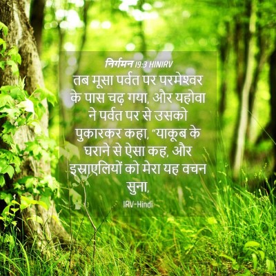 Picture 04 - निर्गमन 19:3 HINIRV - तब मूसा पर्वत पर - Bible Verse Picture