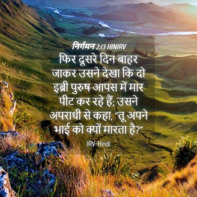 Picture 04 - निर्गमन 2:13 HINIRV - फिर दूसरे दिन बाहर - Bible Verse Picture