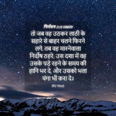 Picture 04 - निर्गमन 21:19 HINIRV - तो जब वह उठकर लाठी - Bible Verse Picture
