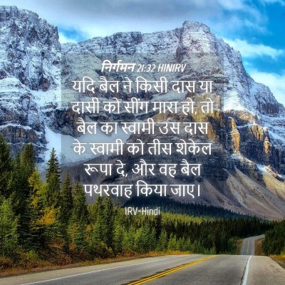 Picture 04 - निर्गमन 21:32 HINIRV - यदि बैल ने किसी दास - Bible Verse Picture