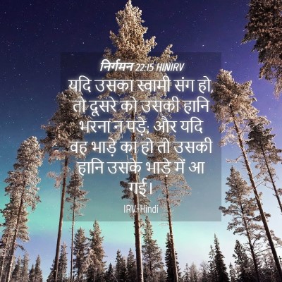 Picture 04 - निर्गमन 22:15 HINIRV - यदि उसका स्वामी - Bible Verse Picture