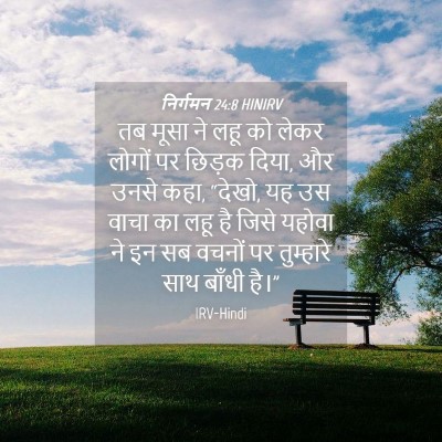 Picture 04 - निर्गमन 24:8 HINIRV - तब मूसा ने लहू को - Bible Verse Picture