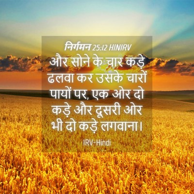 Picture 04 - निर्गमन 25:12 HINIRV - और सोने के चार कड़े - Bible Verse Picture