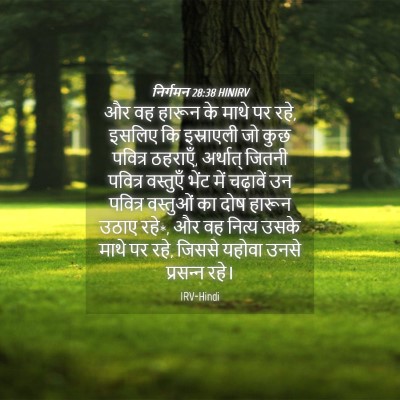 Picture 04 - निर्गमन 28:38 HINIRV - और वह हारून के माथे - Bible Verse Picture