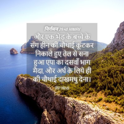 Picture 04 - निर्गमन 29:40 HINIRV - और एक भेड़ के बच्चे - Bible Verse Picture
