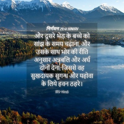 Picture 04 - निर्गमन 29:41 HINIRV - और दूसरे भेड़ के - Bible Verse Picture