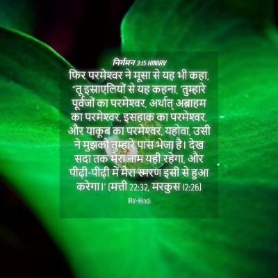 Picture 04 - निर्गमन 3:15 HINIRV - फिर परमेश्‍वर ने - Bible Verse Picture