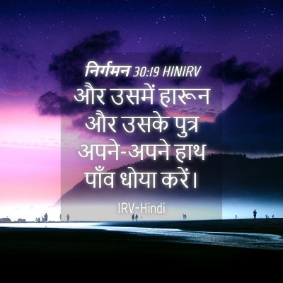 Picture 04 - निर्गमन 30:19 HINIRV - और उसमें हारून और - Bible Verse Picture