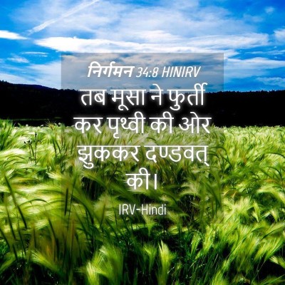 Picture 04 - निर्गमन 34:8 HINIRV - तब मूसा ने फुर्ती - Bible Verse Picture