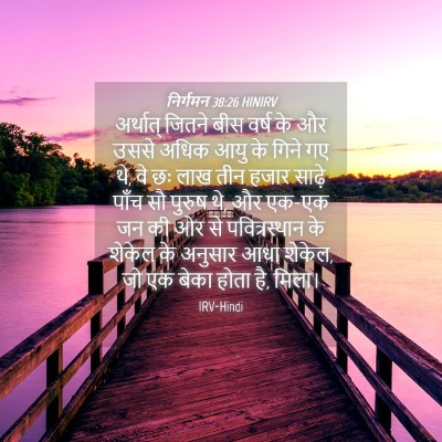 Picture 04 - निर्गमन 38:26 HINIRV - अर्थात् जितने बीस - Bible Verse Picture
