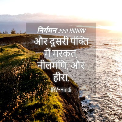 Picture 04 - निर्गमन 39:11 HINIRV - और दूसरी पंक्ति - Bible Verse Picture