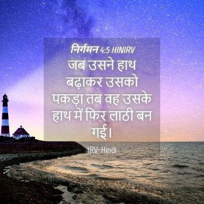 Picture 04 - निर्गमन 4:5 HINIRV - जब उसने हाथ बढ़ाकर - Bible Verse Picture