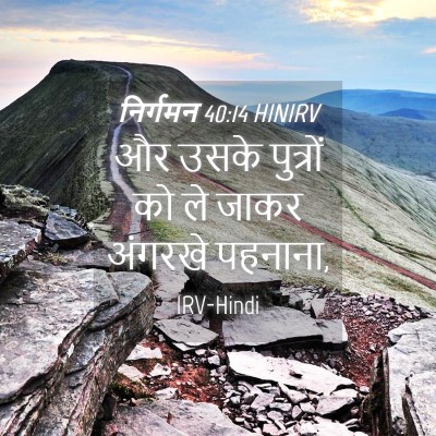 Picture 04 - निर्गमन 40:14 HINIRV - और उसके पुत्रों को - Bible Verse Picture