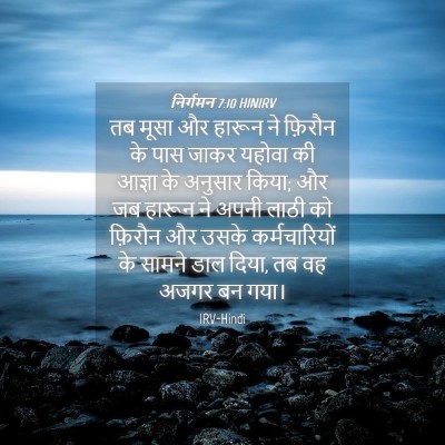 Picture 04 - निर्गमन 7:10 HINIRV - तब मूसा और हारून ने - Bible Verse Picture
