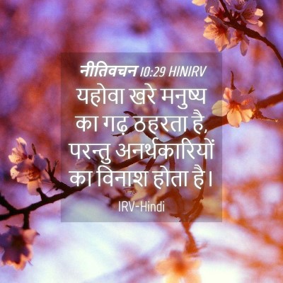 Picture 04 - नीतिवचन 10:29 HINIRV - यहोवा खरे मनुष्य - Bible Verse Picture