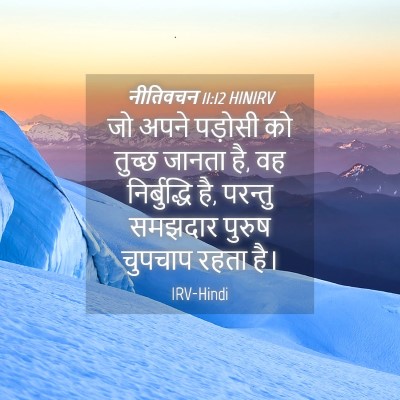 Picture 04 - नीतिवचन 11:12 HINIRV - जो अपने पड़ोसी को - Bible Verse Picture