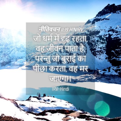 Picture 04 - नीतिवचन 11:19 HINIRV - जो धर्म में दृढ़ - Bible Verse Picture
