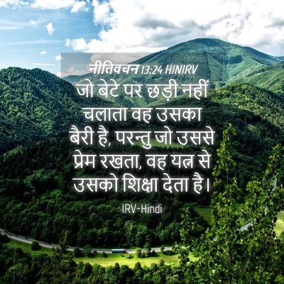 Picture 04 - नीतिवचन 13:24 HINIRV - जो बेटे पर छड़ी - Bible Verse Picture