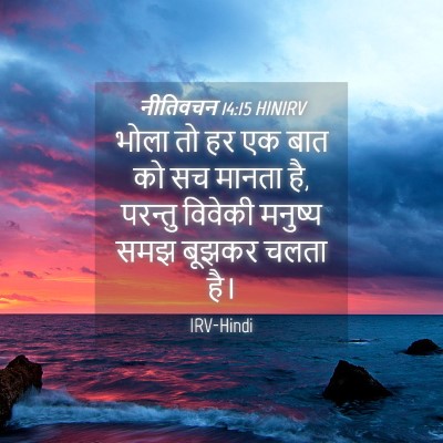Picture 04 - नीतिवचन 14:15 HINIRV - भोला तो हर एक बात - Bible Verse Picture