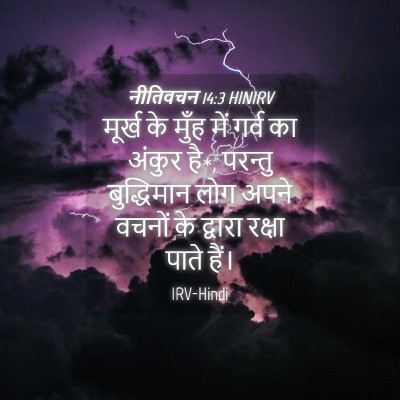 Picture 04 - नीतिवचन 14:3 HINIRV - मूर्ख के मुँह में - Bible Verse Picture