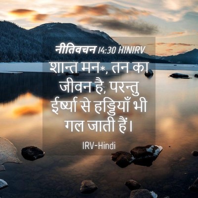 Picture 04 - नीतिवचन 14:30 HINIRV - शान्त मन*, तन का - Bible Verse Picture
