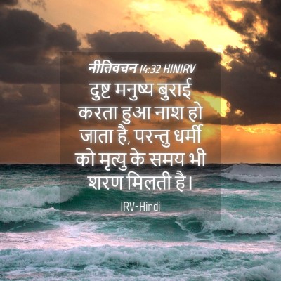Picture 04 - नीतिवचन 14:32 HINIRV - दुष्ट मनुष्य - Bible Verse Picture