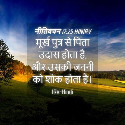 Picture 04 - नीतिवचन 17:25 HINIRV - मूर्ख पुत्र से - Bible Verse Picture
