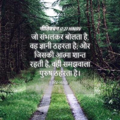 Picture 04 - नीतिवचन 17:27 HINIRV - जो संभलकर बोलता है, - Bible Verse Picture