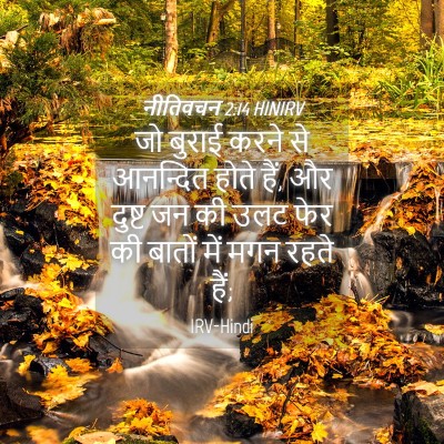 Picture 04 - नीतिवचन 2:14 HINIRV - जो बुराई करने से - Bible Verse Picture