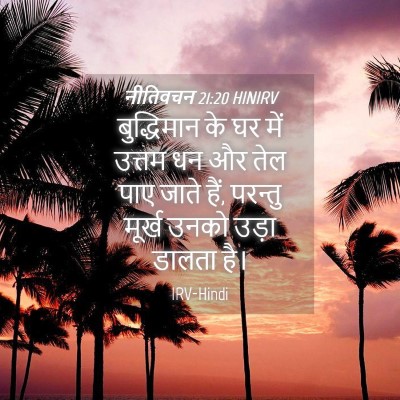 Picture 04 - नीतिवचन 21:20 HINIRV - बुद्धिमान के घर - Bible Verse Picture