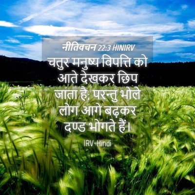 Picture 04 - नीतिवचन 22:3 HINIRV - चतुर मनुष्य - Bible Verse Picture