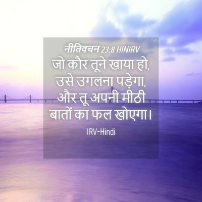 Picture 04 - नीतिवचन 23:8 HINIRV - जो कौर तूने खाया - Bible Verse Picture