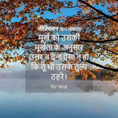 Picture 04 - नीतिवचन 26:4 HINIRV - मूर्ख को उसकी - Bible Verse Picture