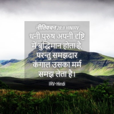 Picture 04 - नीतिवचन 28:11 HINIRV - धनी पुरुष अपनी - Bible Verse Picture