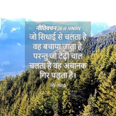 Picture 04 - नीतिवचन 28:18 HINIRV - जो सिधाई से चलता है - Bible Verse Picture