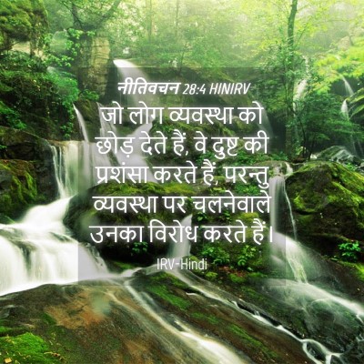 Picture 04 - नीतिवचन 28:4 HINIRV - जो लोग व्यवस्था को - Bible Verse Picture