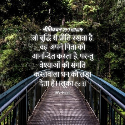 Picture 04 - नीतिवचन 29:3 HINIRV - जो बुद्धि से - Bible Verse Picture