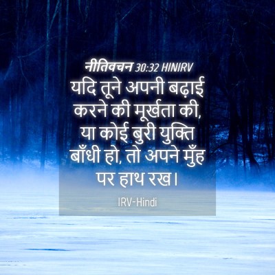 Picture 04 - नीतिवचन 30:32 HINIRV - यदि तूने अपनी - Bible Verse Picture