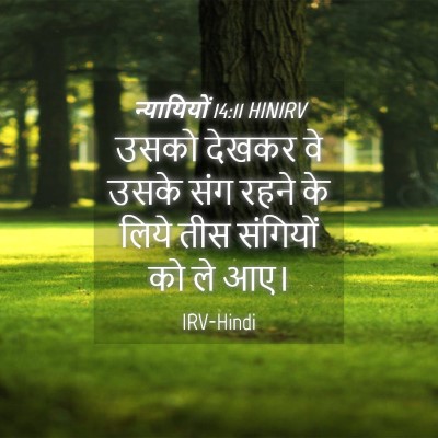 Picture 04 - न्यायियों 14:11 HINIRV - उसको देखकर वे उसके - Bible Verse Picture