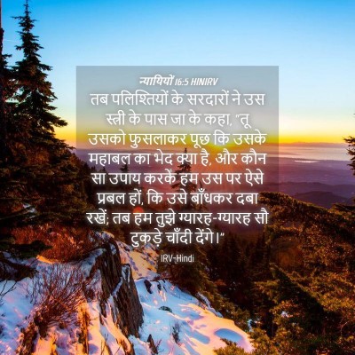 Picture 04 - न्यायियों 16:5 HINIRV - तब पलिश्तियों के - Bible Verse Picture