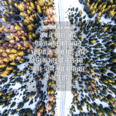 Picture 04 - न्यायियों 18:8 HINIRV - तब वे सोरा और - Bible Verse Picture